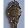 Vintage Souvenir Spoon -Blank Plaque -  Flower Indent -  Perfection Silver Plated New Zealand