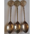 WW1 Propaganda Effort Vintage Souvenir Spoon - Set of 3 x Spoons - ` For Home and Country` -  All b