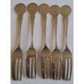 WW1 Propaganda Effort Vintage Souvenir Spoon - Set of 5 x Dessert Fork - ` For Home and Country` -