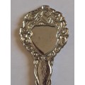Vintage Souvenir Spoon -Blank Plaque -  Helm A/Flat