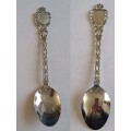 Vintage Souvenir Spoon -Blank Plaque -  Twisted