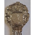 Vintage Souvenir Spoon -Blank Plaque -  Helm B