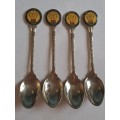 WW1 Propaganda Effort Vintage Souvenir Spoon -Set of 4 x Spoons - ` For Home and Country` -  Note -