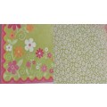 1 Piece Unused -  Double sided paper  30cm x 30cm  Flower Pink/Flower Green