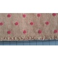 Cotton Frayed Pink Polka