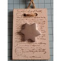 Wooden Tag/Decoration  - Silver Star