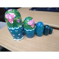 Hand Painted Vintage Wooden Nesting Dolls 5 Piece