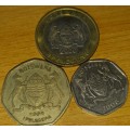 3 x Botswana Coins