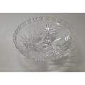 Large Floral Footed Cut Glass Dish  