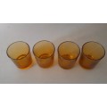 Odd Set Amber Glassware,  5 Glasses & 1 Cup  