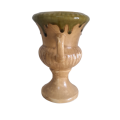 Retro Pottery Cream and Green Vase
