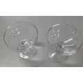Vintage France Gray Etched Frosted Glasses