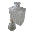 2 x Patterned Glass Decanters