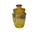 Amber Lidded Glass Jar / Canister