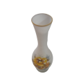 White Frosted Glass Vase, Floral