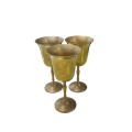 Vintage Brass Goblet x 3