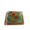 English Hand Painted Butter Dish With Flower. Arthur Wood Art Deco California Pattern