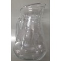 Vintage Clear Glass Pitcher With Etched Grape And Leaves