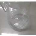 Vintage Clear Glass Pitcher With Etched Grape And Leaves