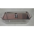Oven Proof 441 1qt Glass Casserole Dish Bread Loaf With Lid Made In USA
