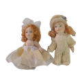 Set Of 2 Porcelain Mini Dolls With Movable Arms & Legs Unbranded Dolls