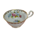 Queen Ann Teacup, Fine Bone China In Pattern 4717, Milti Floral Pattern with filigree, cottage Core