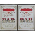 Vintage Private Bar Mirrored Sign, Purveyor of Fine Spirits to Fine Friends, 1970s