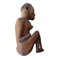 Unique african made naked woman wood craft art