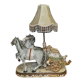 Porcelain Italy Roman Horses & Chariot  - lamp - quite large