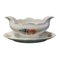 Porcelain/Sauce Boat/Gravy Boat with Attached Underplate