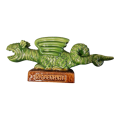 Majolica Dragon figurine  and ashtray  (The Lindwurm of Klagenfurt Dragon and Ashtray)