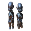 Two African ladies wood statues
