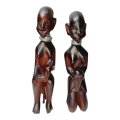 Two African ladies wood statues