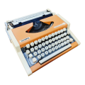 Vintage Orange Olympia traveller typewriter portable manual De Luxe 80s