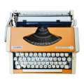 Vintage Orange Olympia traveller typewriter portable manual De Luxe 80s