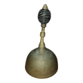 Antique Victorian Brass Bell - Ebony Wood Topping - Beehive Brass Bell - Brass Bell