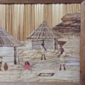 African Hand Made Picture -  Reed Straw Bark Leaves