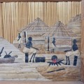 African Hand Made Picture -  Reed Straw Bark Leaves