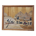 African Hand Made Picture -  Reed Straw Bark Leaves