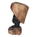 Vintage African Tanzanian Makonde Mpinga Woman Head Carved From Light and Dark