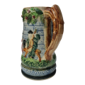 Vintage Victorian Style Ceramic Pitcher With  Raised Figures