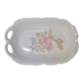 Vintage lusterware pink floral porcelain Kakuzyu Japan serving/vanity tray