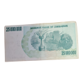 Zimbabwe Twenty Five Million Dollars 2008 used Banknote