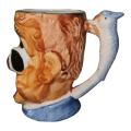 Toby Mug Clown Mug Cup Multicolored Vintage Parrot Handle