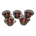 Glass Tea Cups Teak Brass Copper Holders