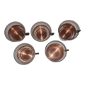 Glass Tea Cups Teak Brass Copper Holders