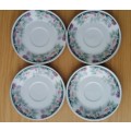 Winley China Fine Porcelain Set of 4 Cups and Saucers