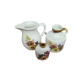 Floral Ceramic Odd Set - Jug, Jar and Bud Vase  