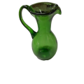 Hand Blown Emerald Green Pitcher with an Applied Glass Handle