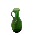 Hand Blown Emerald Green Pitcher with an Applied Glass Handle